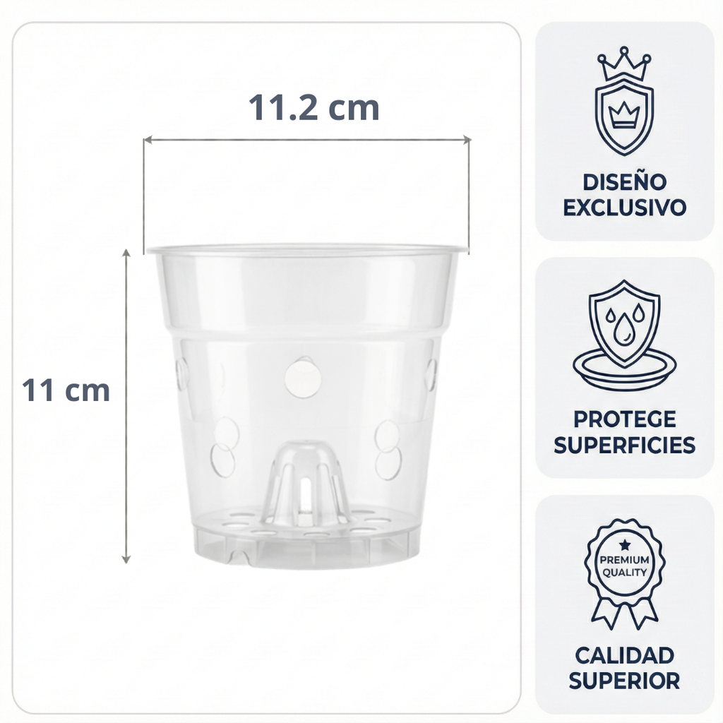 Maceta Transparente con Orificios