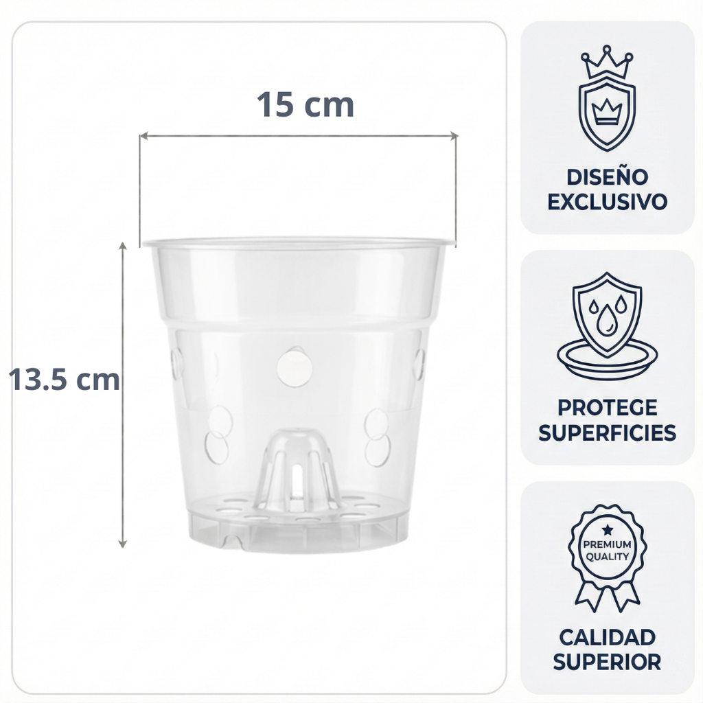 Maceta Transparente con Orificios