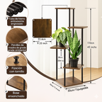 Estante/esquinero para plantas · 5 niveles · Madera + metal