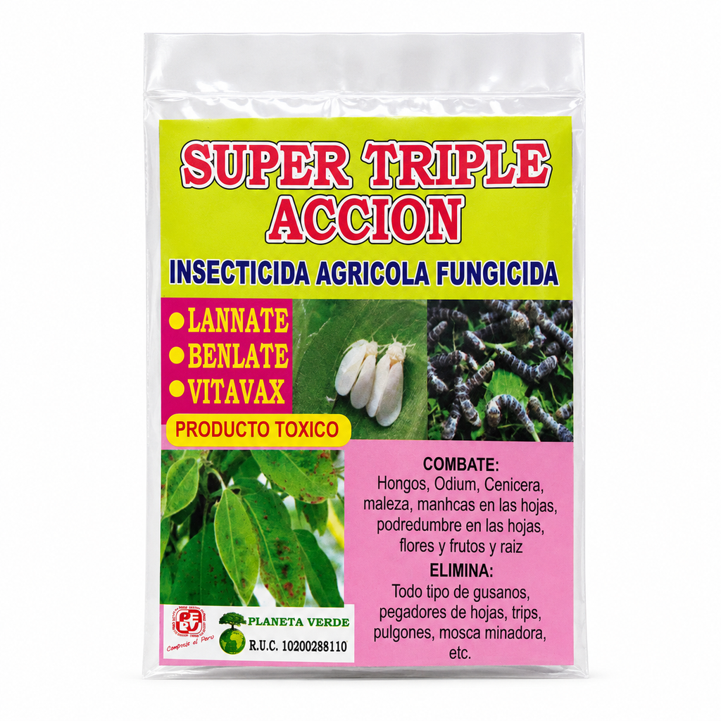 Insecticida, Fungicida y Bactericida Agrícola - Super Triple Acción