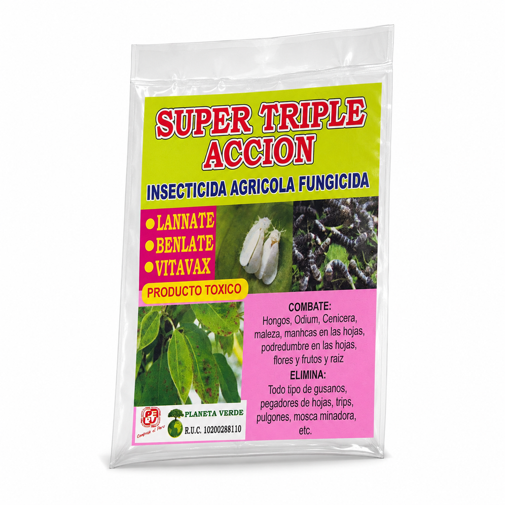 Insecticida, Fungicida y Bactericida Agrícola - Super Triple Acción