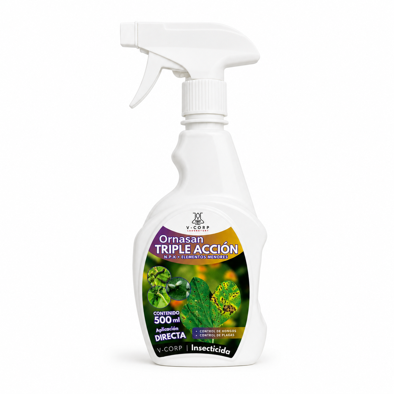 Fungicida, Bactericida e Insecticida de Aplicación Directa - Triple Acción 500 ml