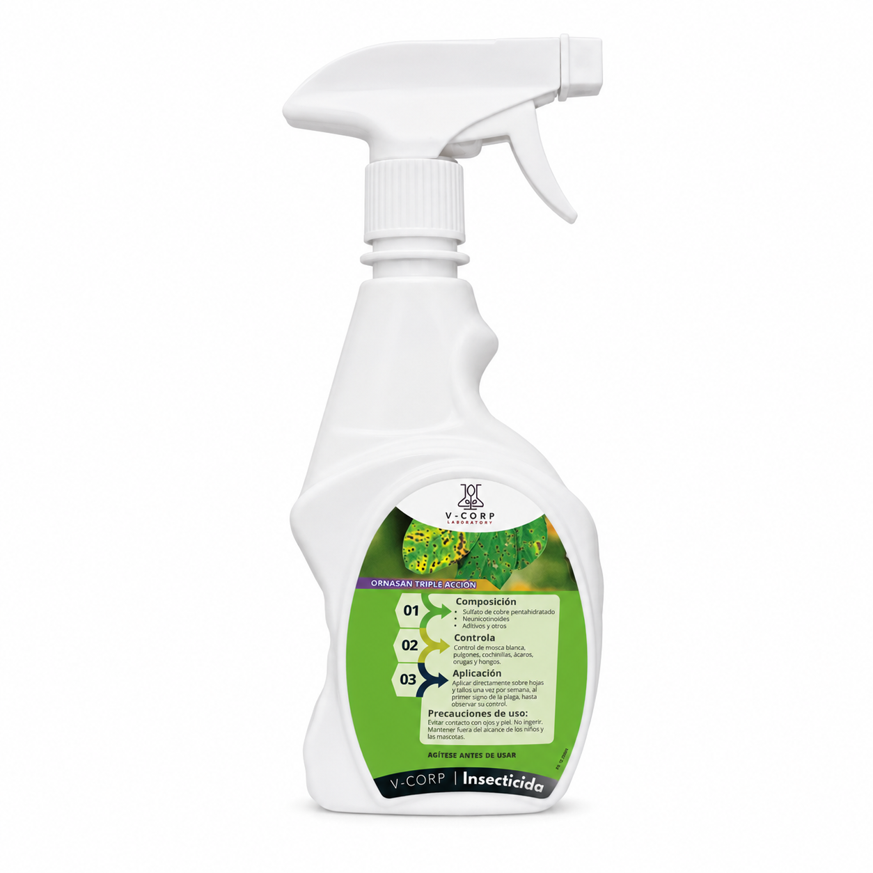 Fungicida, Bactericida e Insecticida de Aplicación Directa - Triple Acción 500 ml