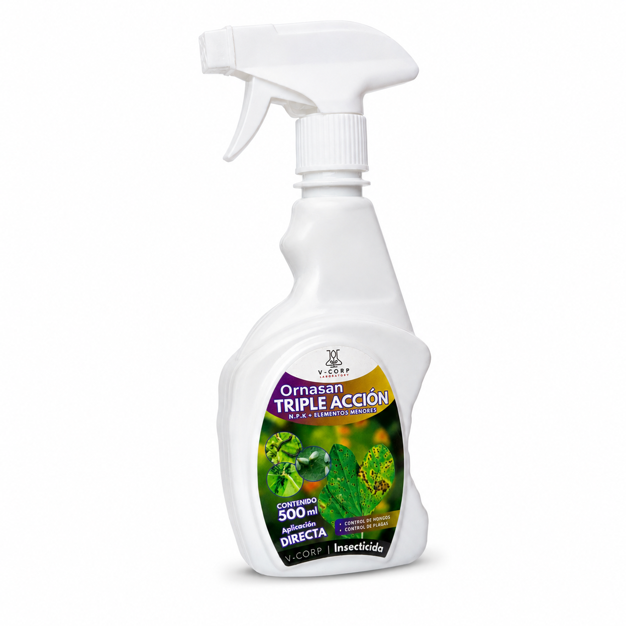 Fungicida, Bactericida e Insecticida de Aplicación Directa - Triple Acción 500 ml