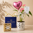 Anturio Rosado con Maceta Artesanal