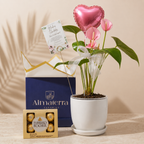 Anturio Rosado con Maceta Artesanal