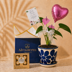 Mini Anturio Lila con Maceta Artesanal