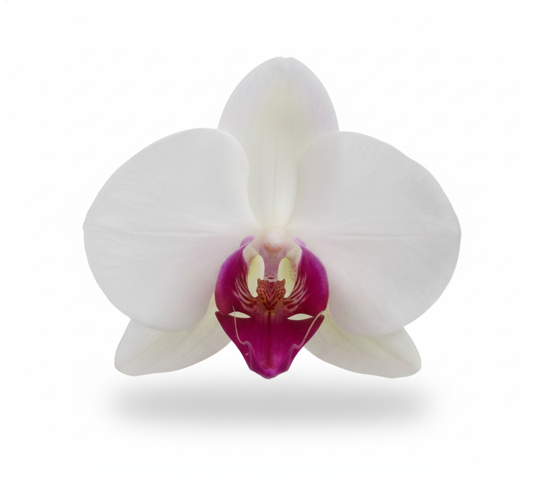 Orquidea Blanca con centro fucsia - 1 vara ramificada