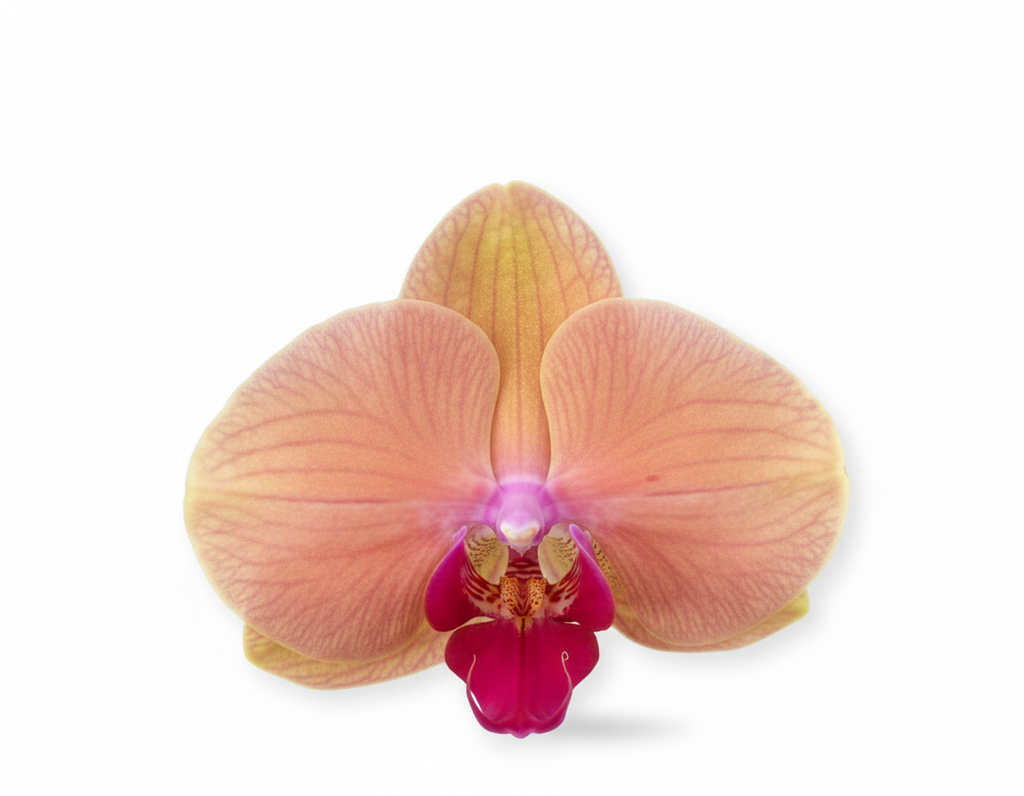 Orquidea Naranaja con centro rojo  - 1 vara ramificada