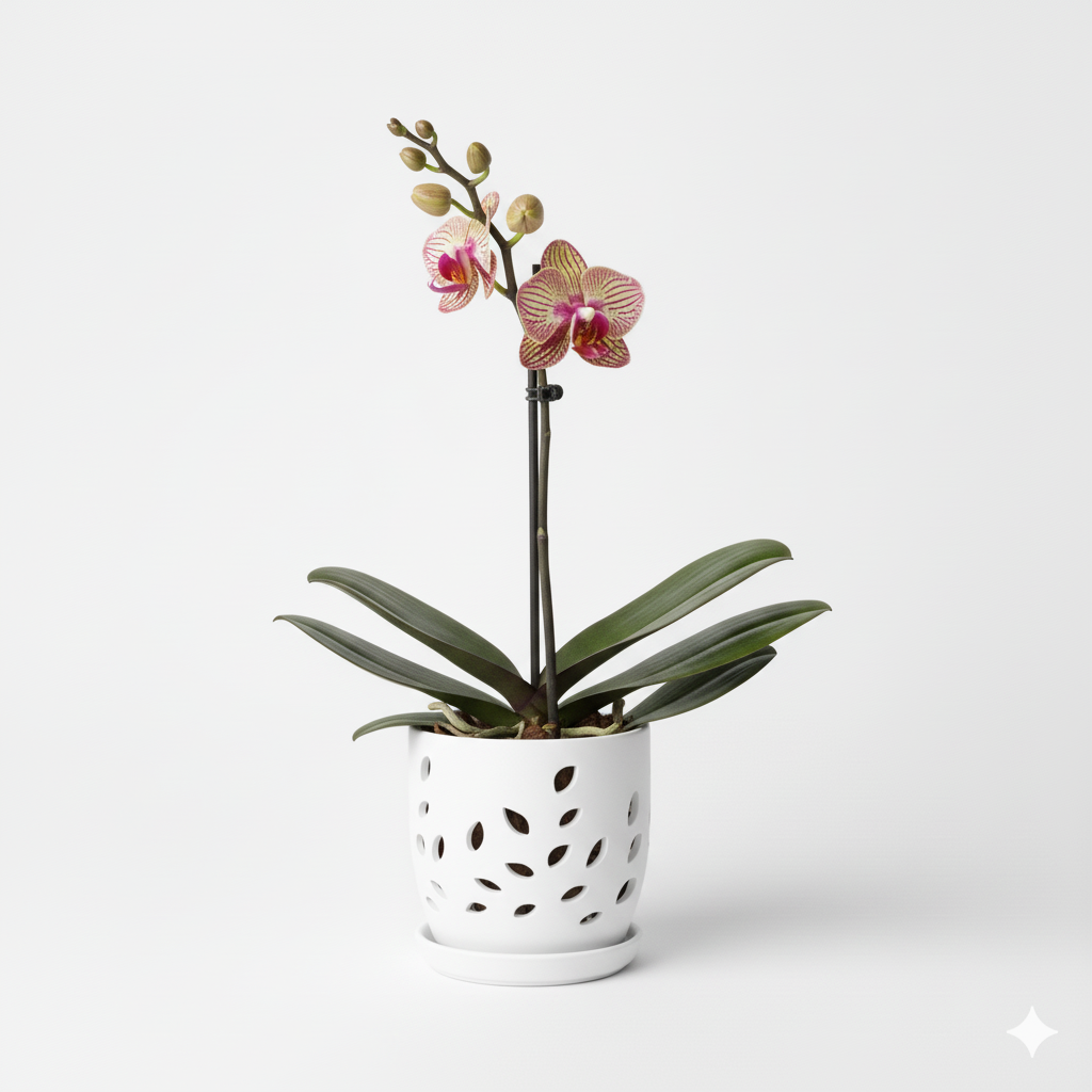 Orquidea Crema y fucsia intenso Exotic Punch Premium – 1  vara ramificada