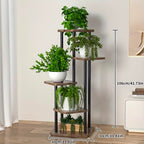 Estante/esquinero para plantas · 4 y 5 niveles · Madera + metal